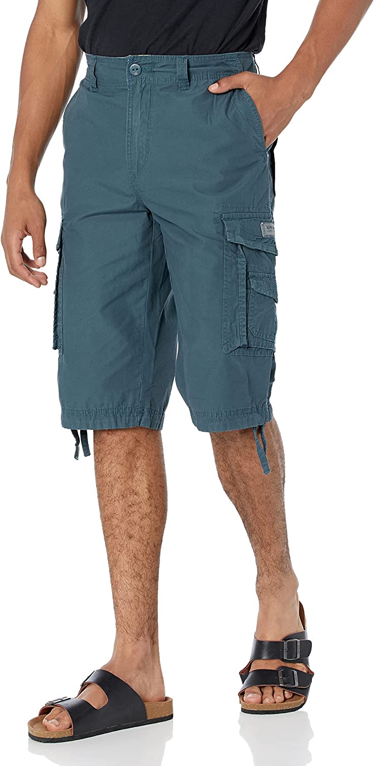 Belted Cargo Shorts With Adjustable Cuffs-Waves And Trunks