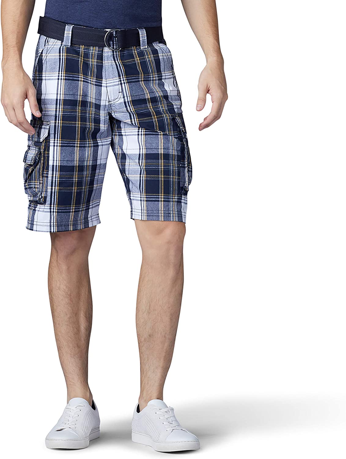 Cargo Shorts With Coordinating Belt-Waves And Trunks