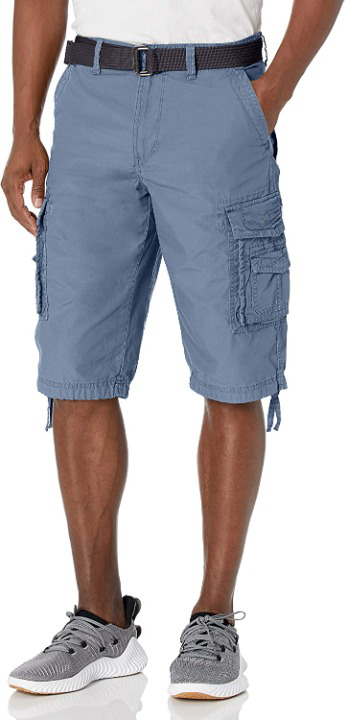 Button Fly Belted Cargo Shorts-Waves And Trunks