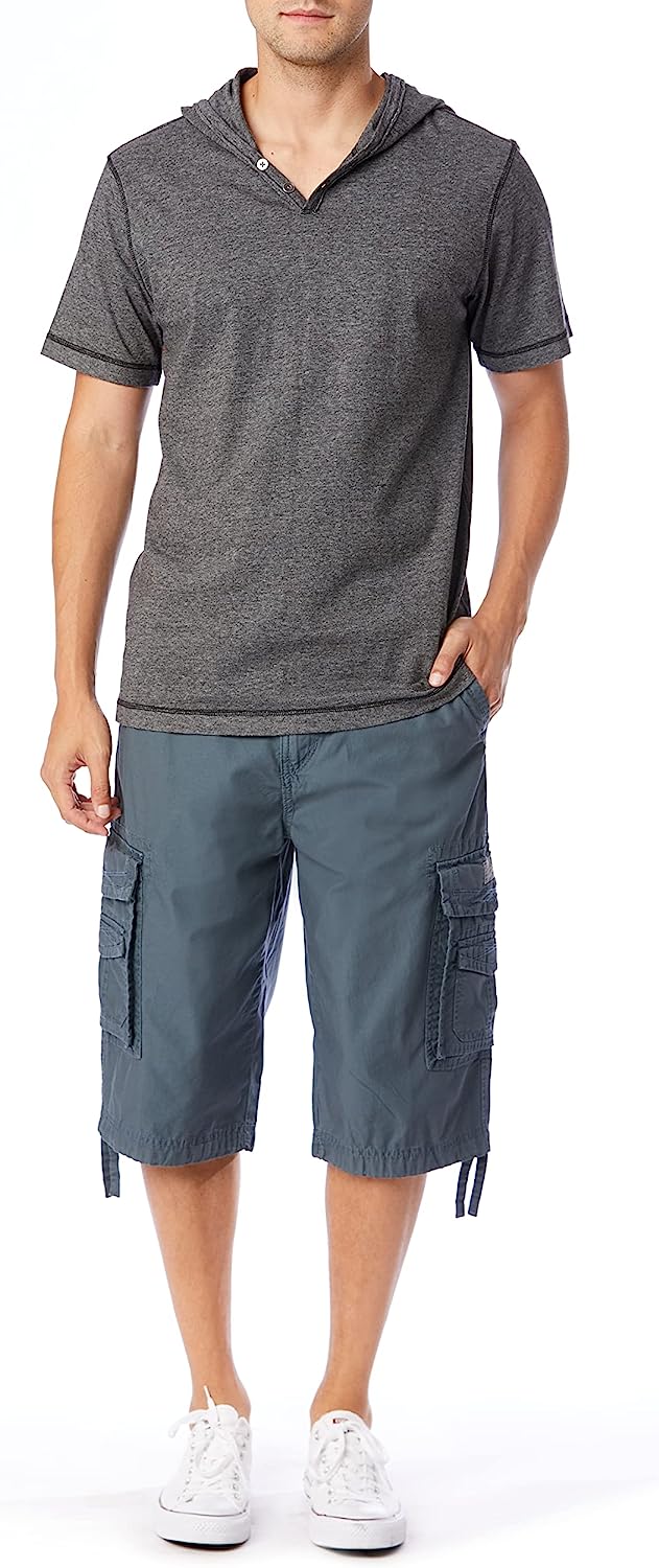 Belted Cargo Shorts With Adjustable Cuffs-Waves And Trunks