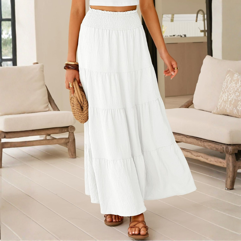 Casual Maxi Summer Beach Tiered Skirts For Women