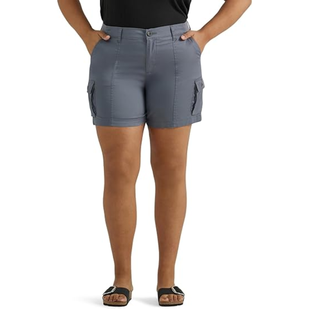 High Waist Ultra Lux Comfort Flex Stretchy Cargo Shorts For Women