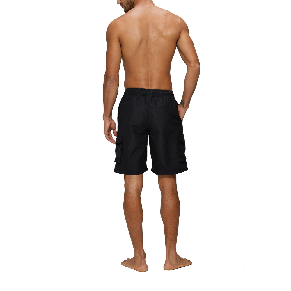 Black Solids String Swim Shorts-Waves And Trunks