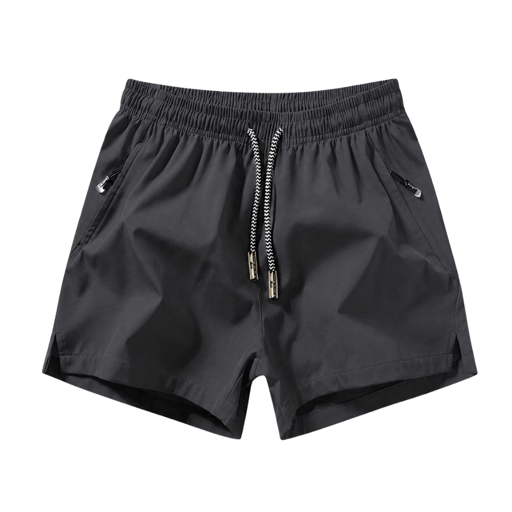 Fit Shorts With Zipper And Drawstring For Men
