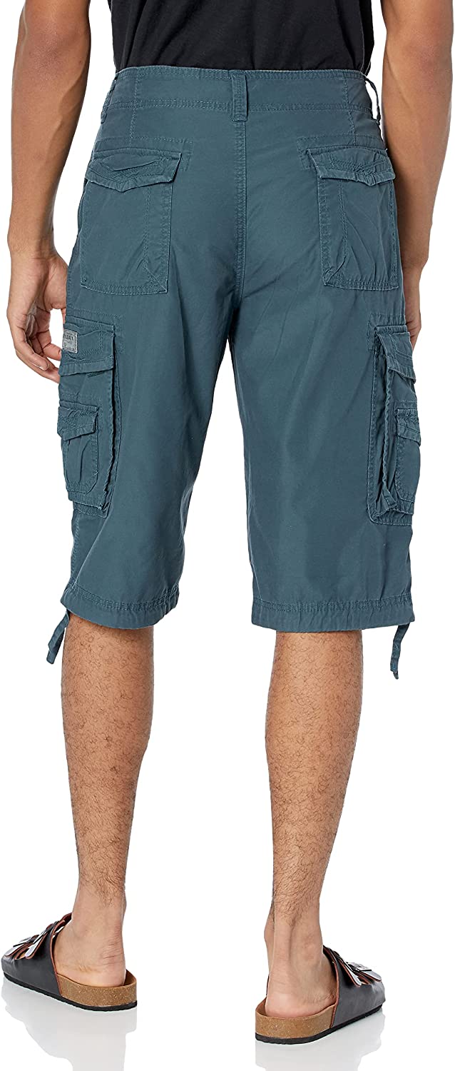 Belted Cargo Shorts With Adjustable Cuffs-Waves And Trunks