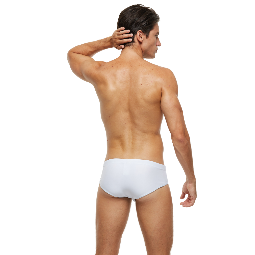 Solid White String Summer Brief-Waves And Trunks