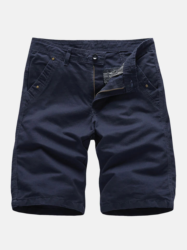 Chino Shorts With Stud Pocket-Waves And Trunks