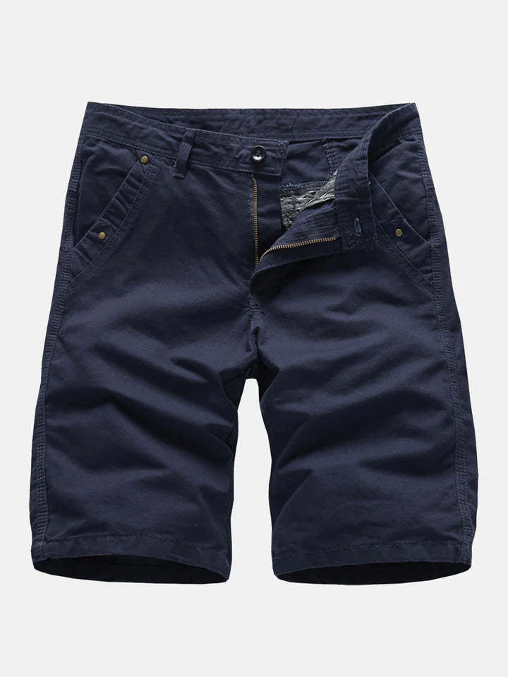 Chino Shorts With Stud Pocket-Waves And Trunks