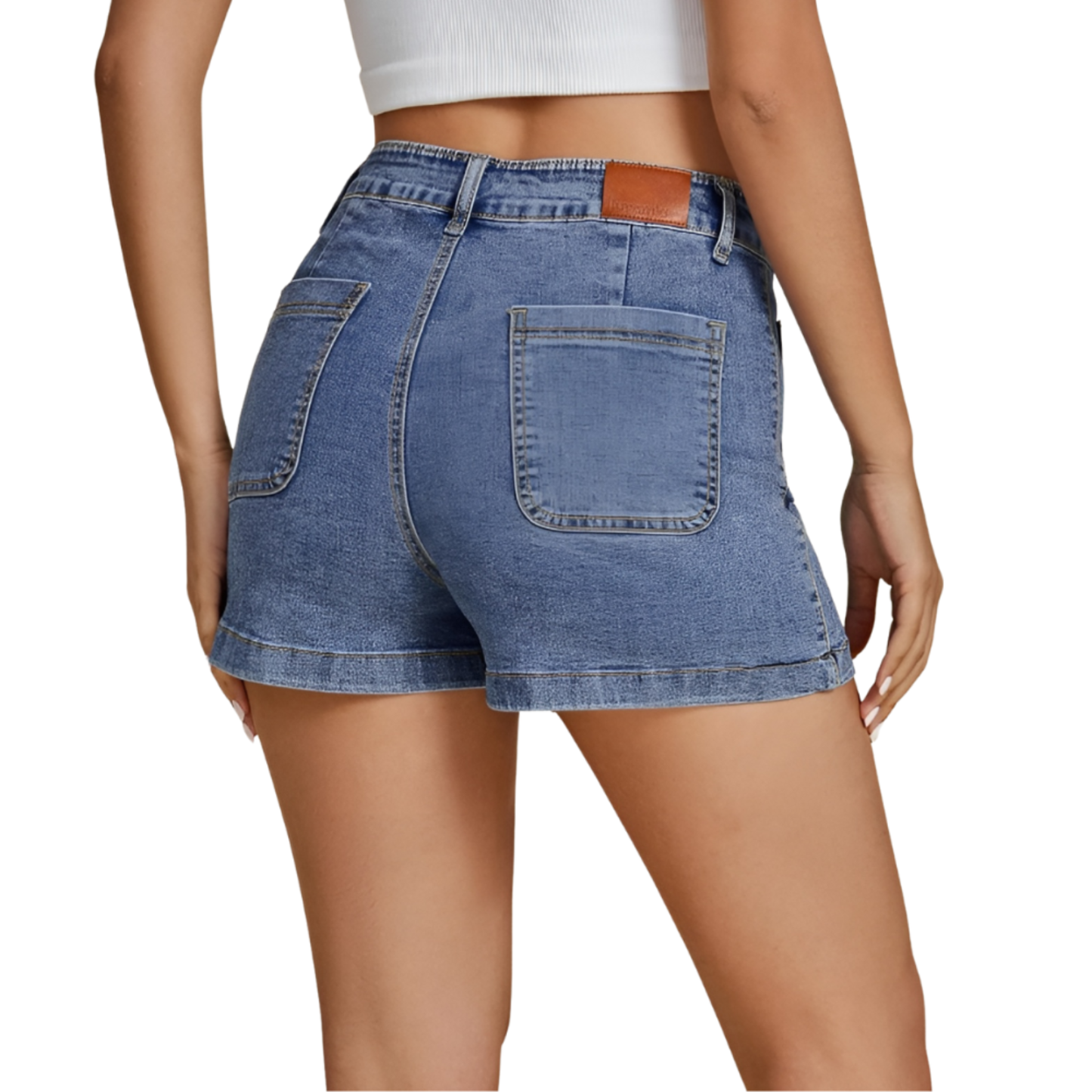 Denim Shorts Rolled Hem – Versatile and Comfortable for Casual Outings-Waves And Trunks