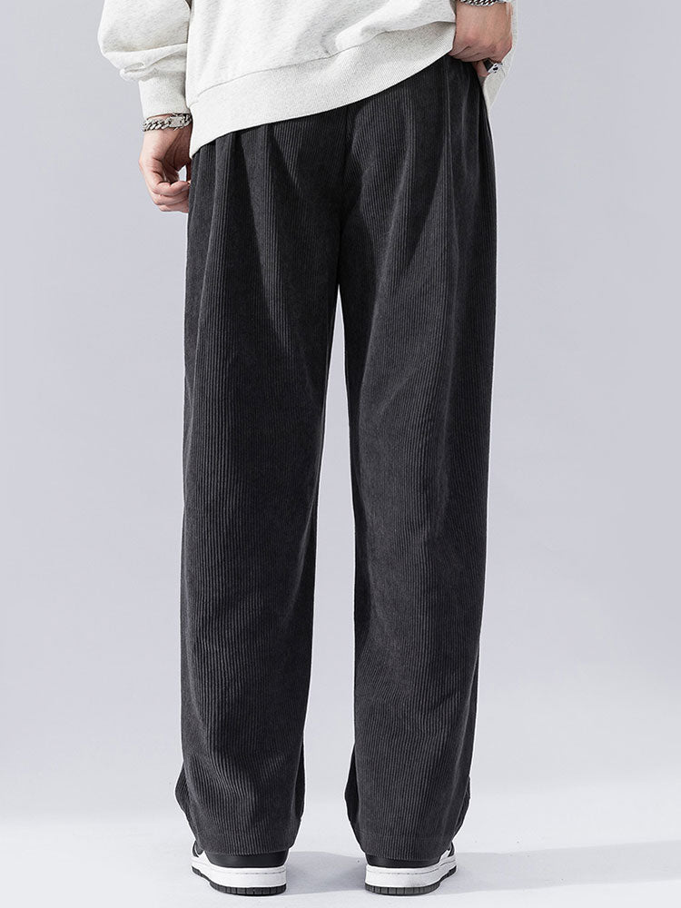 Straight Leg Corduroy Pants-Waves And Trunks