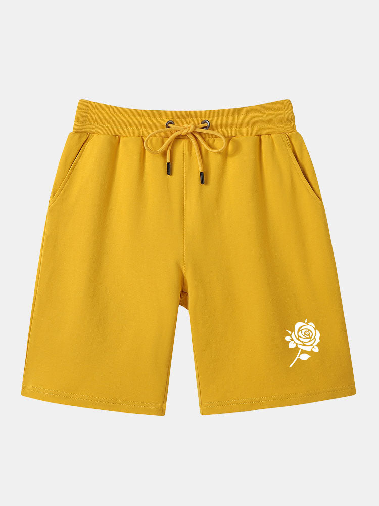 Rose Printed Mid Length Shorts-Waves And Trunks