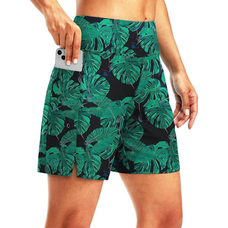 Elastic Swim Shorts – Quick-Dry with Liner and Functional Pockets-Waves And Trunks