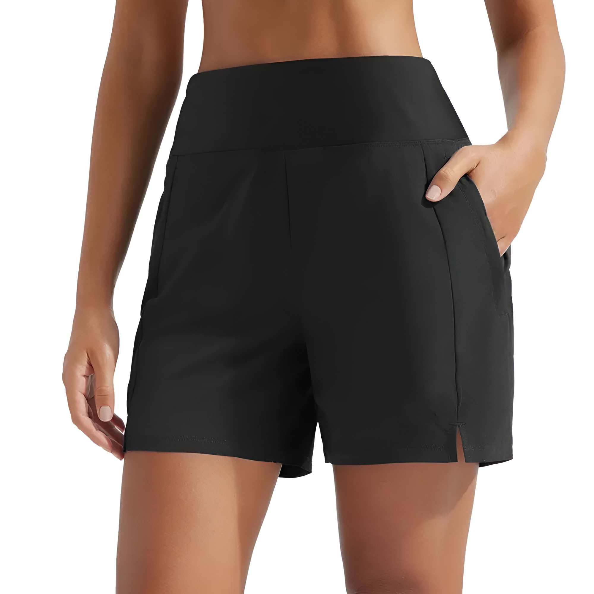 Women's 5" Swim Board Shorts High Waisted Quick Dry UPF 50+ Swimsuit Swimming Bottoms