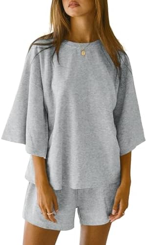 2 Pieces Oversized Top And Shorts Pajama Set For Women