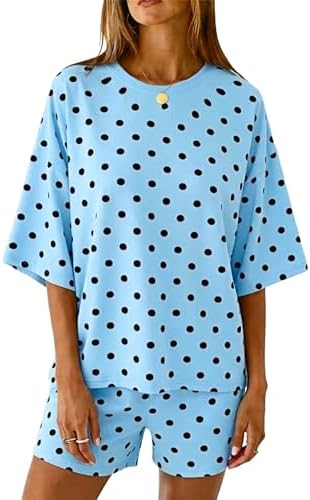 2 Pieces Oversized Top And Shorts Pajama Set For Women