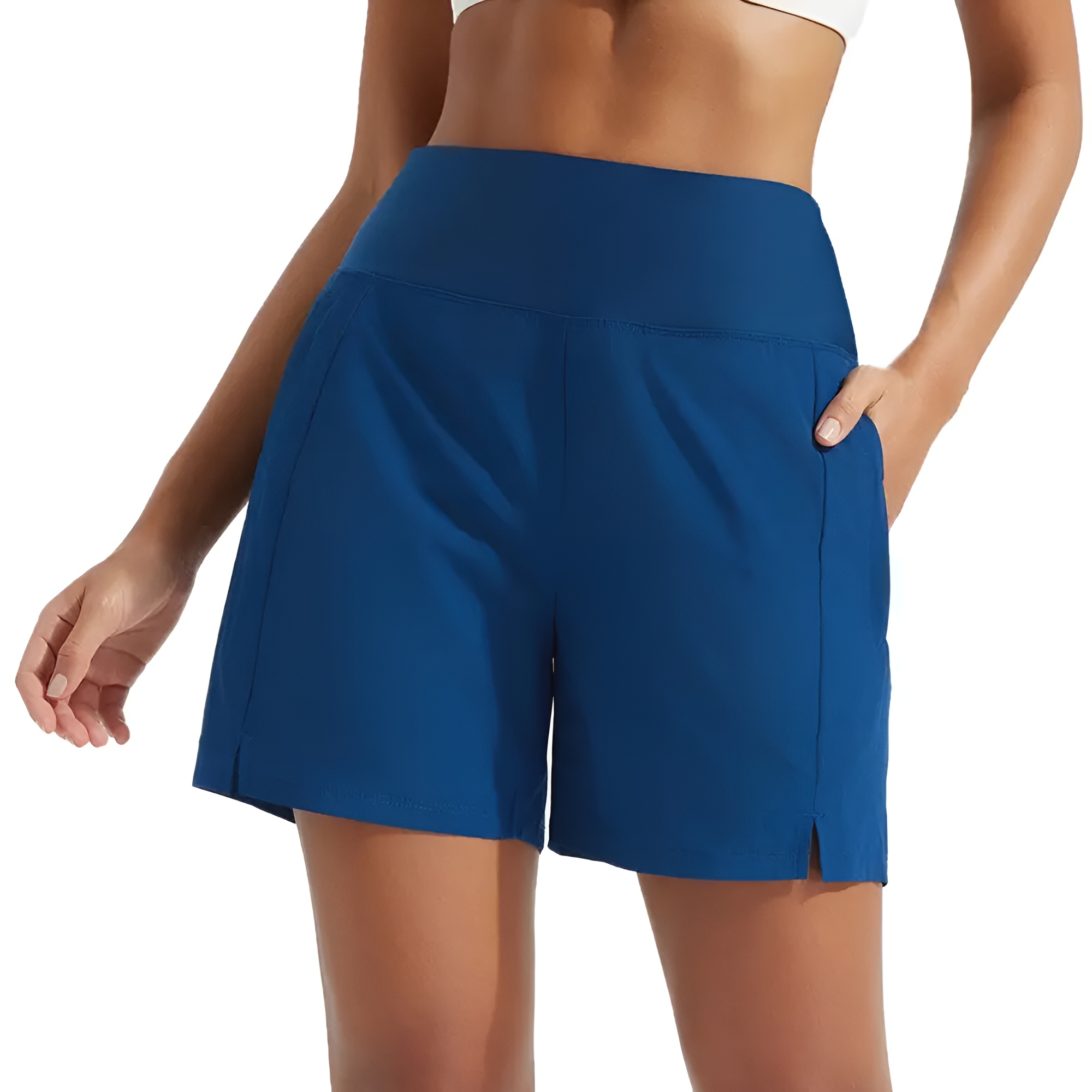 Women's 5" Swim Board Shorts High Waisted Quick Dry UPF 50+ Swimsuit Swimming Bottoms