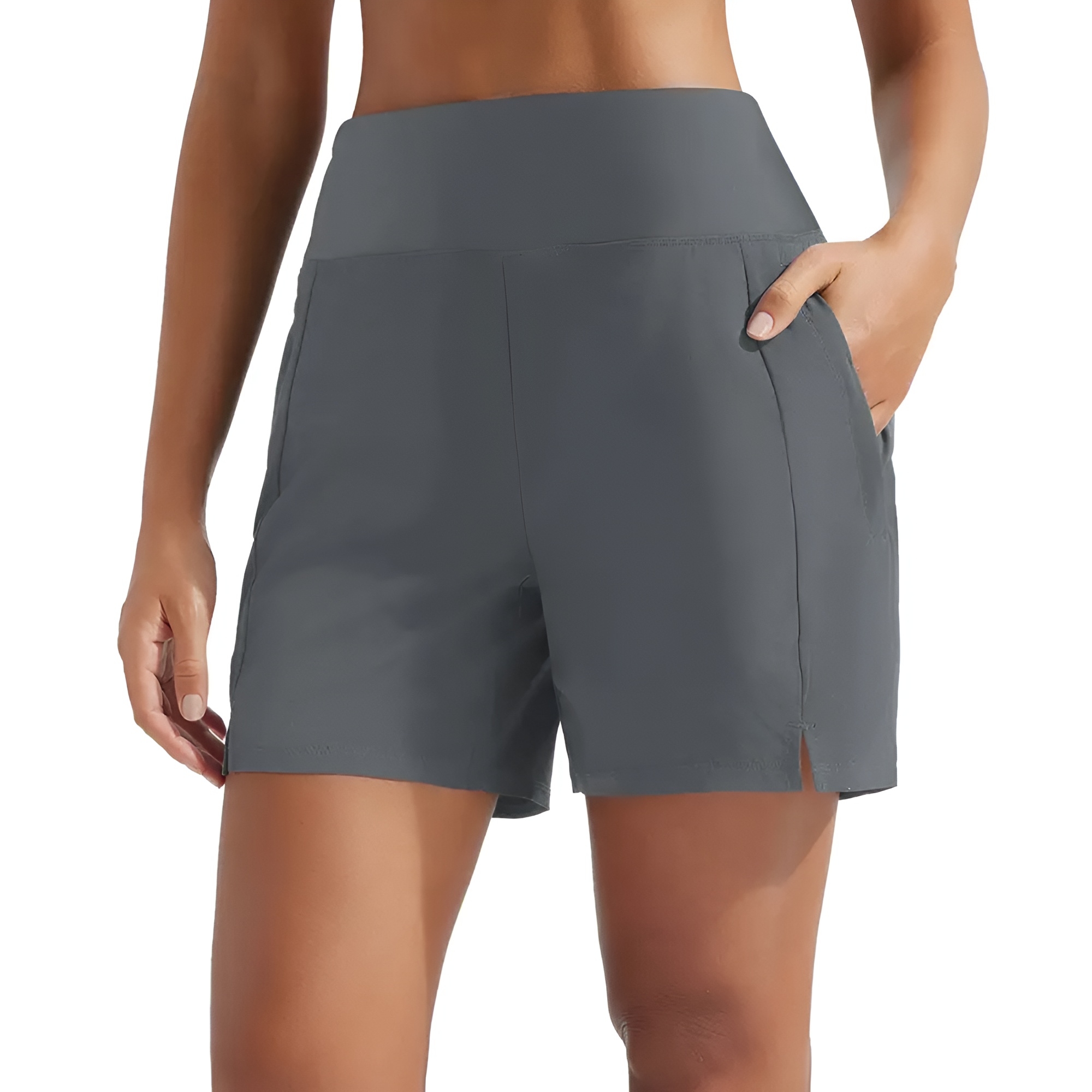 Women's 5" Swim Board Shorts High Waisted Quick Dry UPF 50+ Swimsuit Swimming Bottoms