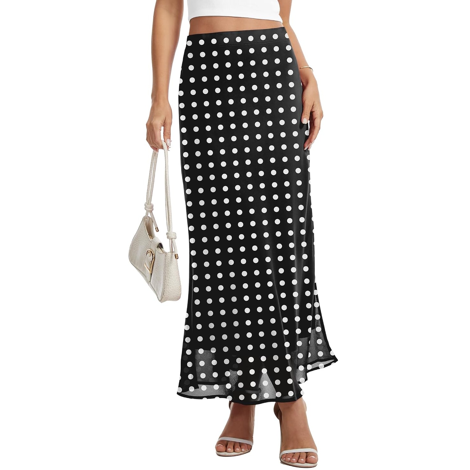 Casual Tiered Maxi Skirt With Elastic Waist For Women