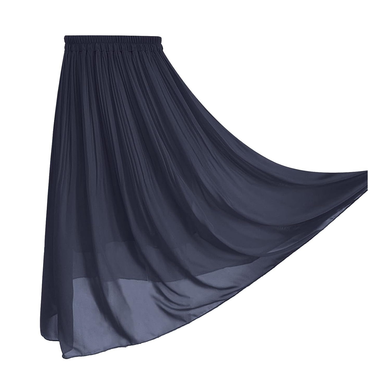 Pleated Chiffon Aline Length Skirt For Women