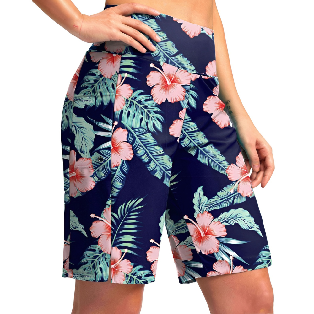 Floral Print Shorts Pockets – Quick Dry and Comfortable-Waves And Trunks