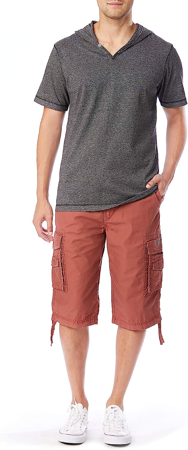 Belted Cargo Shorts With Adjustable Cuffs-Waves And Trunks