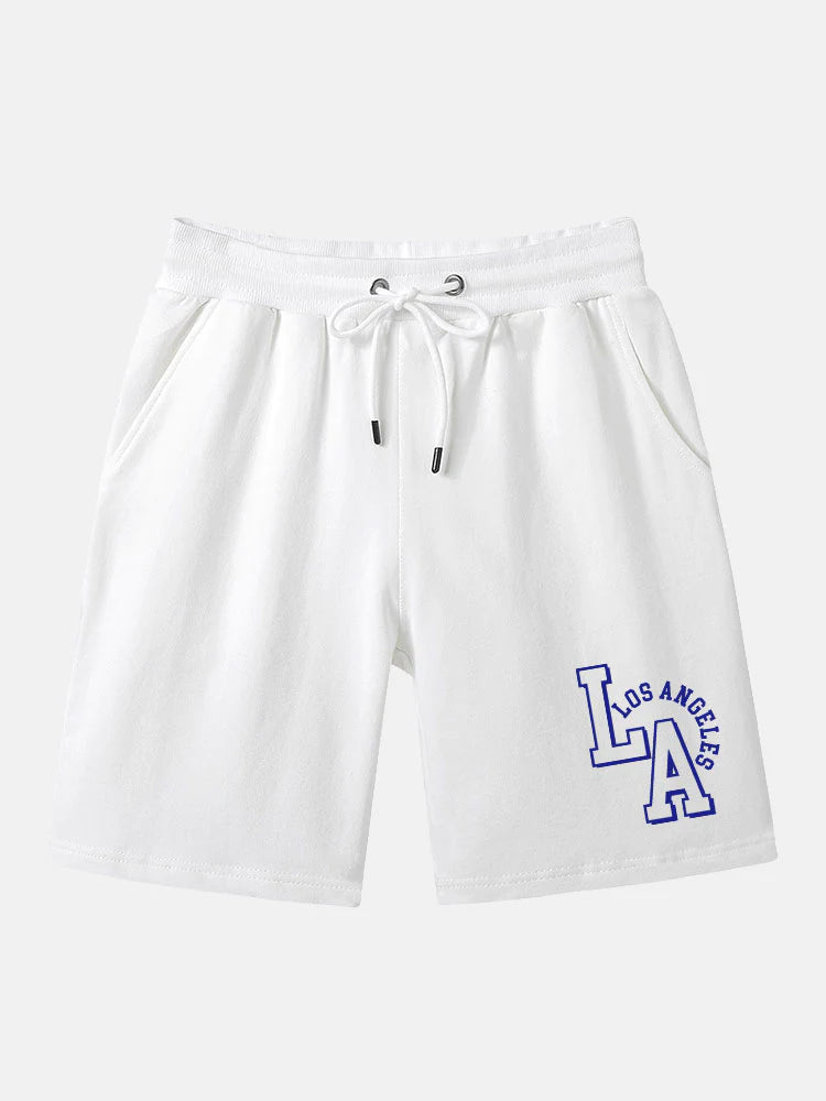 LA Printed Mid Length Shorts-Waves And Trunks