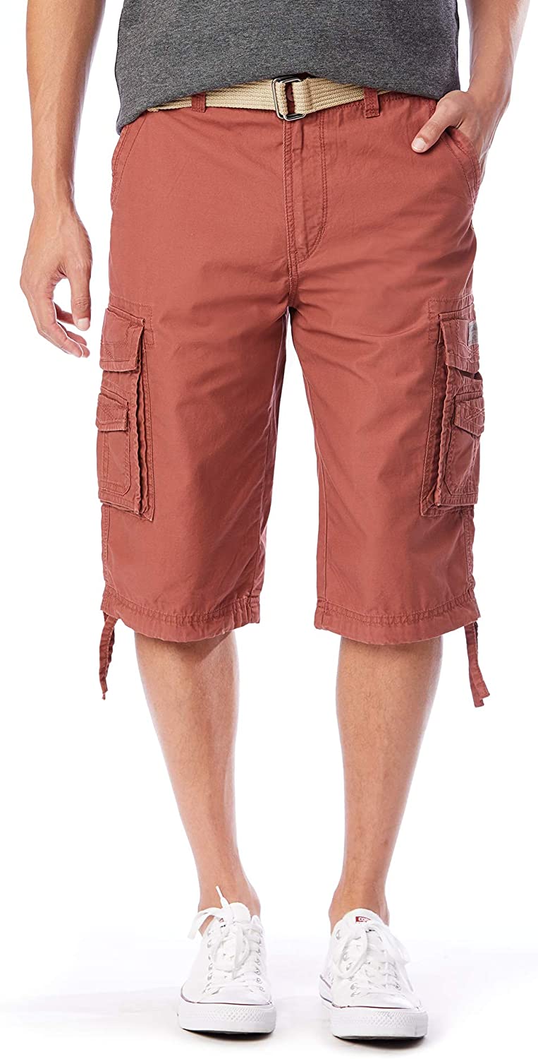 Belted Cargo Shorts With Adjustable Cuffs-Waves And Trunks