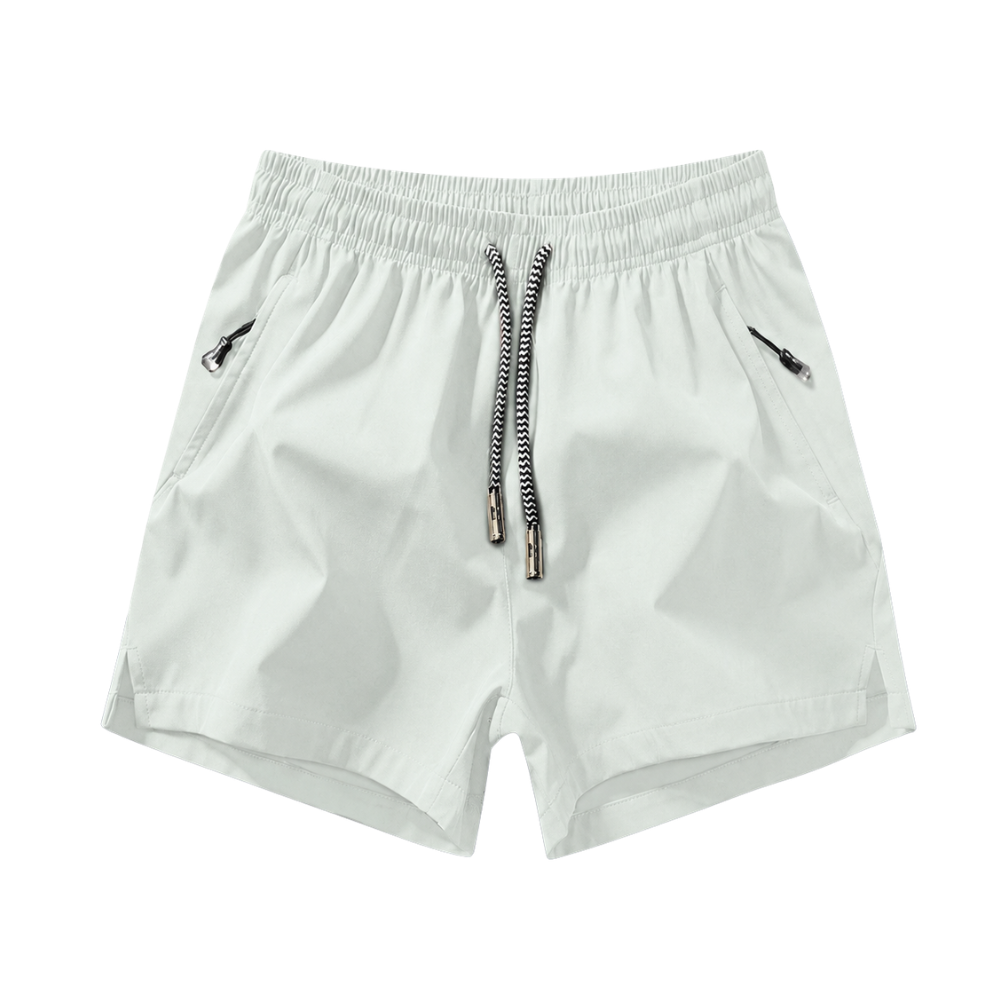 Fit Shorts With Zipper And Drawstring For Men
