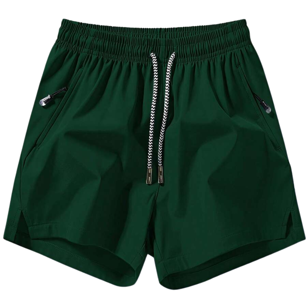 Fit Shorts With Zipper And Drawstring For Men