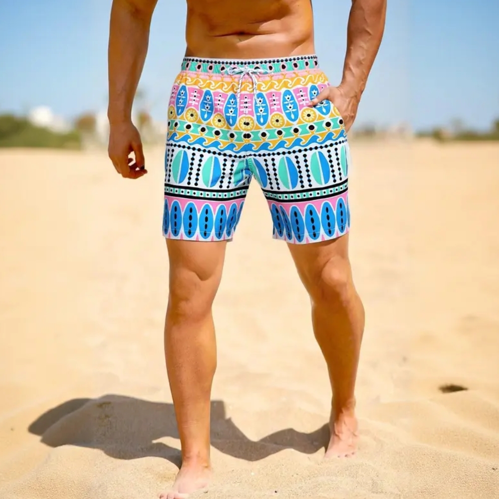 3-Pack Mystery Printed Swim Trunks Men's 5"/ 7" Swimming Board Shorts with Mesh Lining