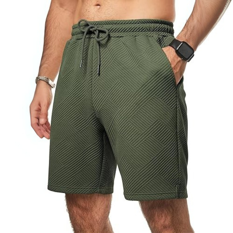 Geometric Texture Casual Shorts – Where Style Meets Comfort-Waves And Trunks