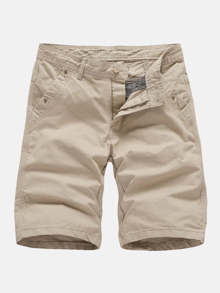 Chino Shorts With Stud Pocket-Waves And Trunks