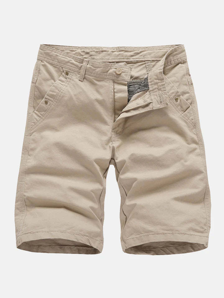 Chino Shorts With Stud Pocket-Waves And Trunks