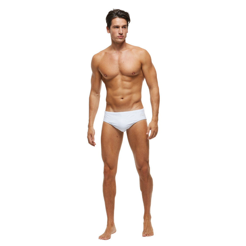 Solid White String Summer Brief-Waves And Trunks
