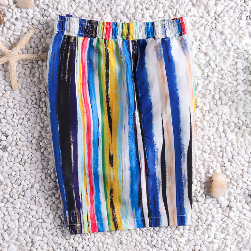 Stripe Draw String Swim Shorts-Waves And Trunks