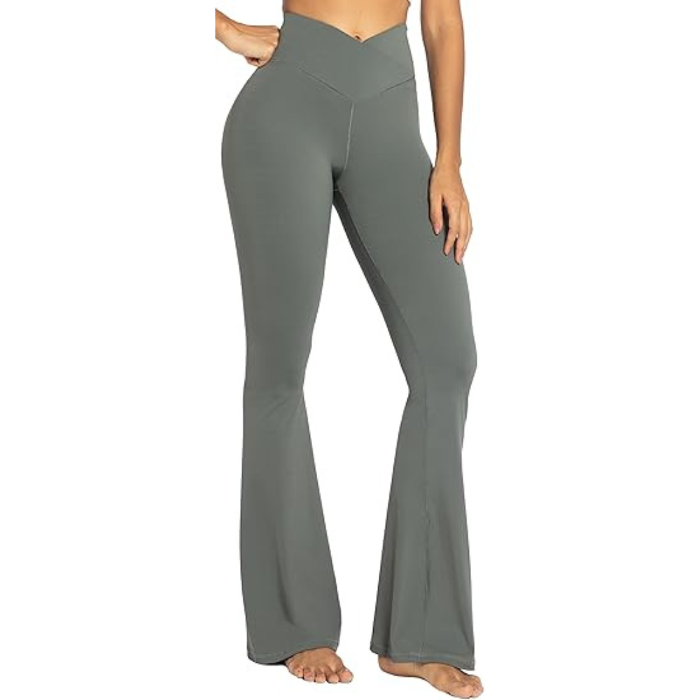 Flared Stretch Fit Yoga Pants-Waves And Trunks
