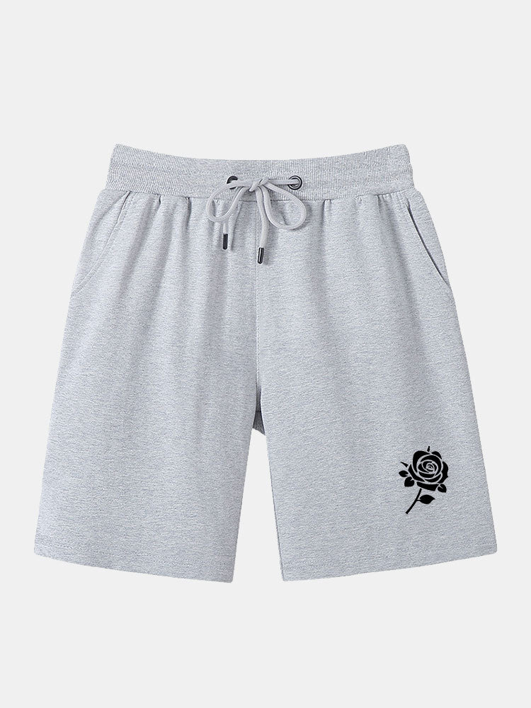 Rose Printed Mid Length Shorts-Waves And Trunks