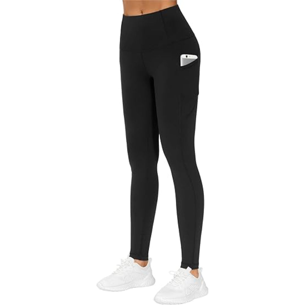 Full Length Yoga Leggings With Side Pockets For Workout-Waves And Trunks