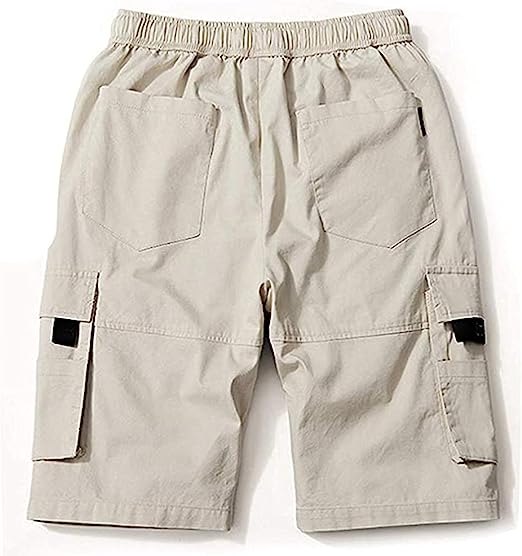 Elastic Waist Cargo Shorts-Waves And Trunks