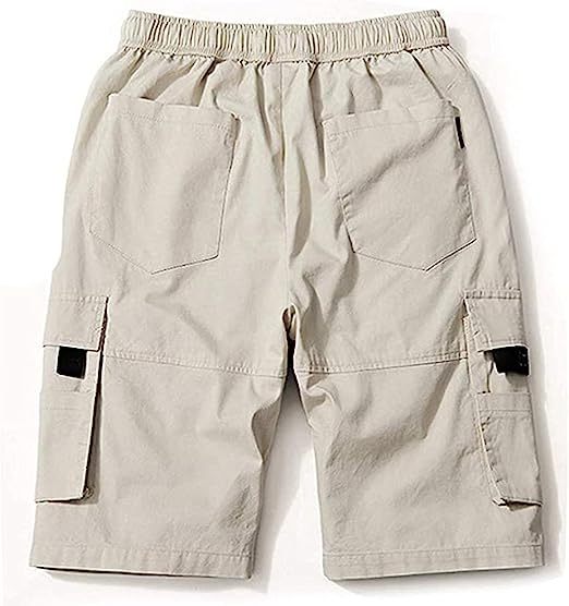 Elastic Waist Cargo Shorts-Waves And Trunks