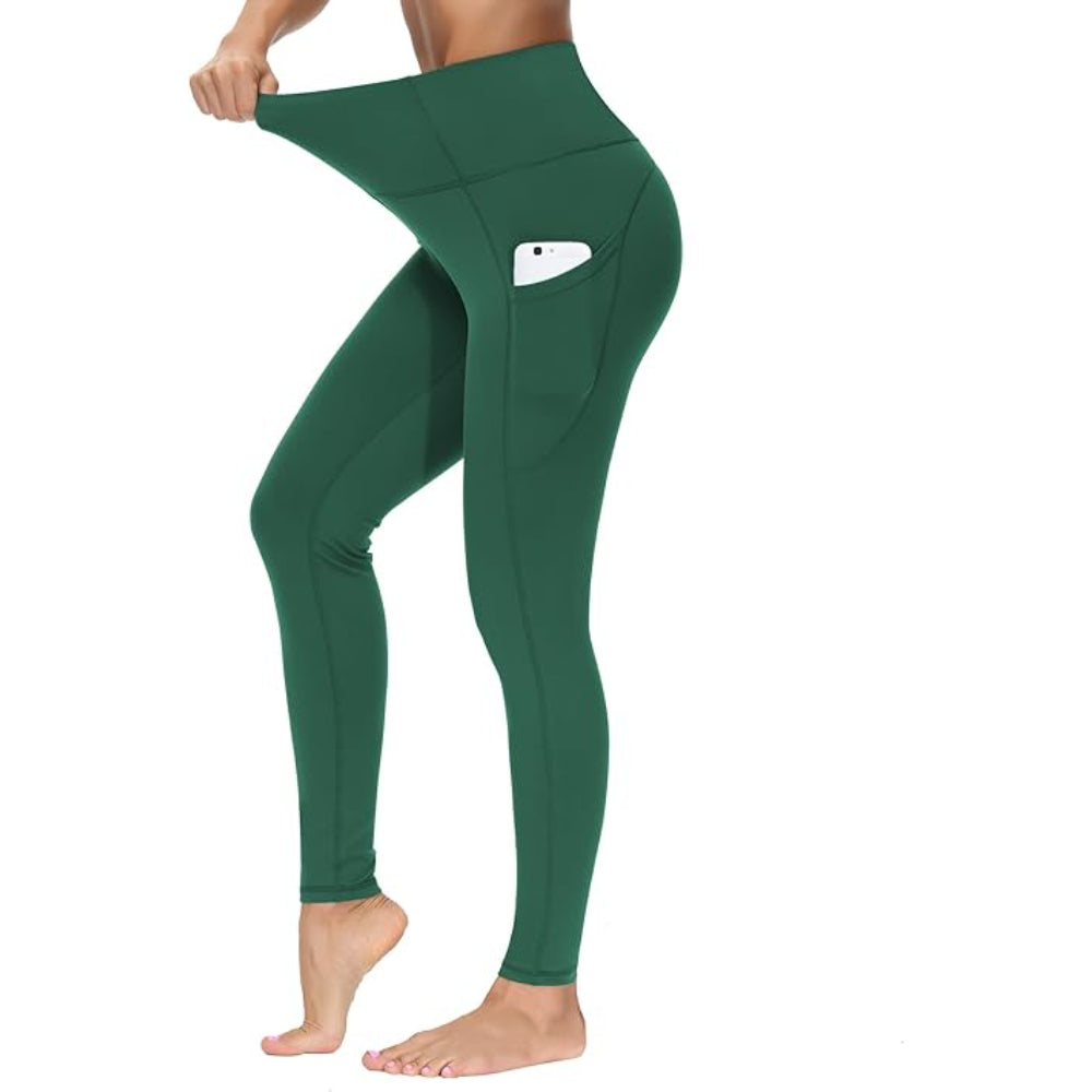 Stretchable Yoga Pants With Pockets For Workout And Running-Waves And Trunks