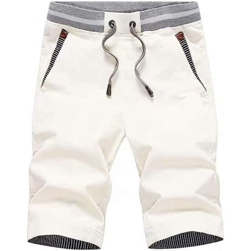 Elastic Waist and Pockets Classic Shorts-Waves And Trunks