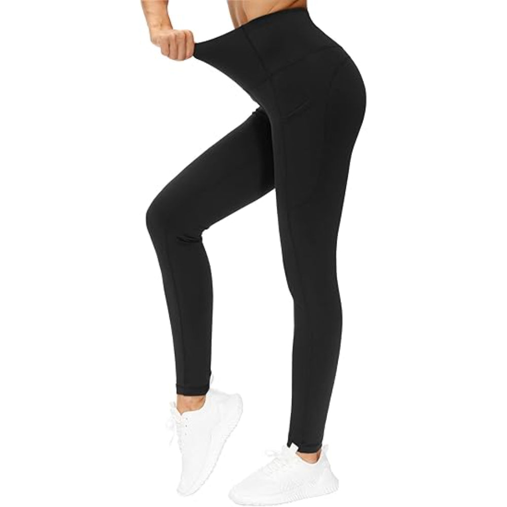 Full Length Yoga Leggings With Side Pockets For Workout-Waves And Trunks