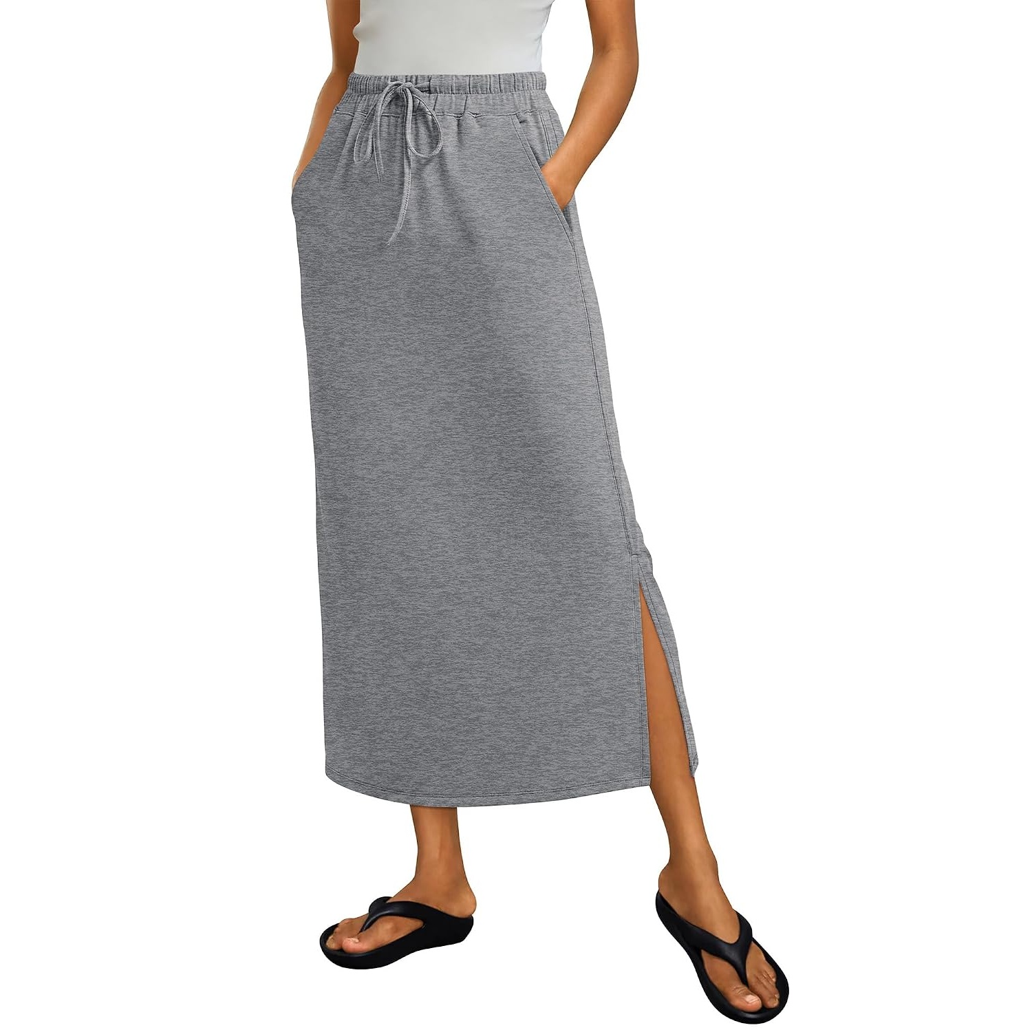 Casual Drawstring Maxi Skirt For Women
