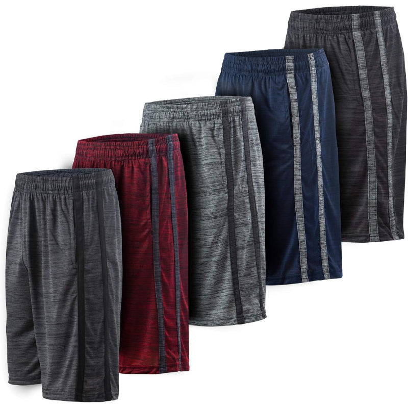 5 Pack Performance Athletic Shorts – Lightweight Wear With Pockets-Waves And Trunks