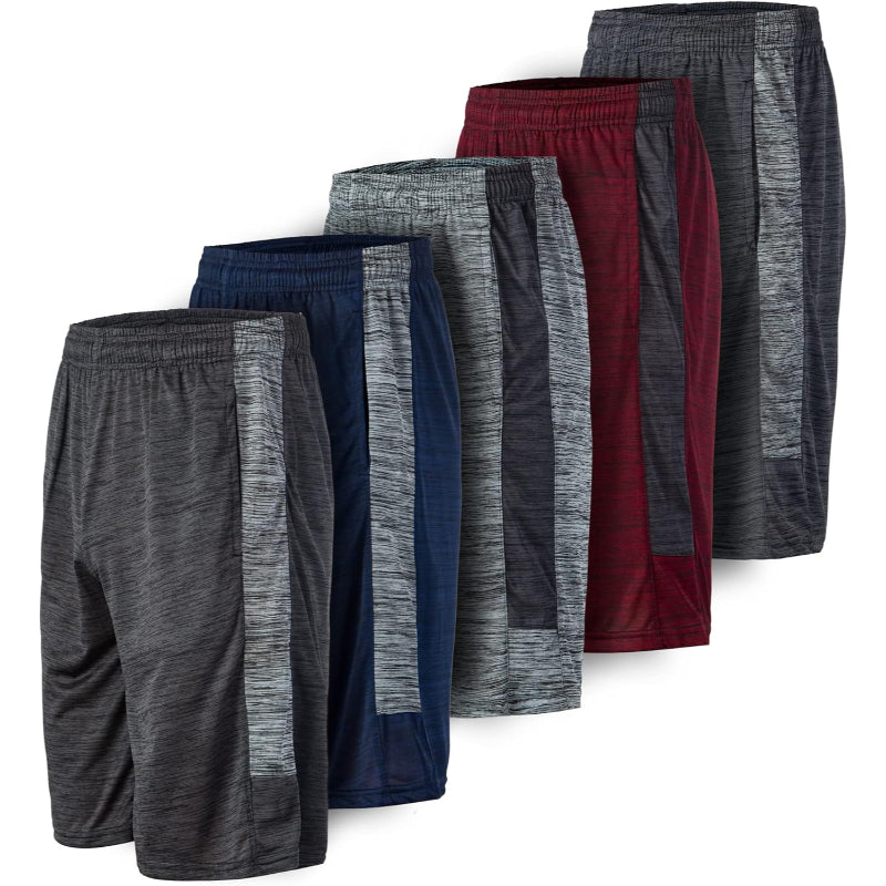 5 Pack Performance Athletic Shorts – Lightweight Wear With Pockets-Waves And Trunks