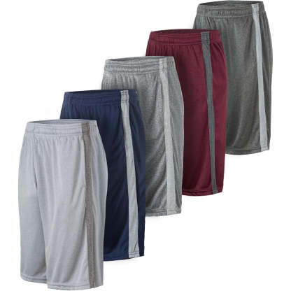 5 Pack Performance Athletic Shorts – Lightweight Wear With Pockets-Waves And Trunks