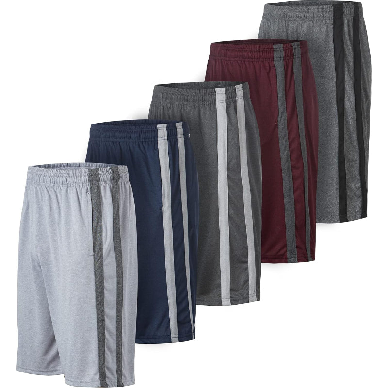 5 Pack Performance Athletic Shorts – Lightweight Wear With Pockets-Waves And Trunks