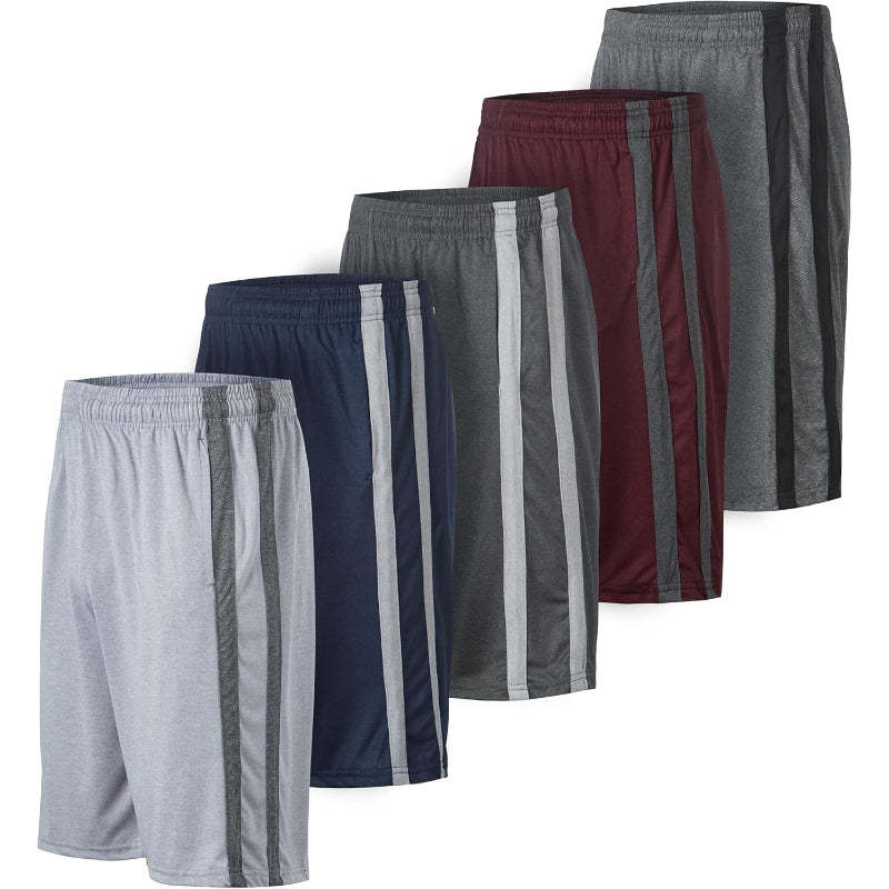 5 Pack Performance Athletic Shorts – Lightweight Wear With Pockets-Waves And Trunks
