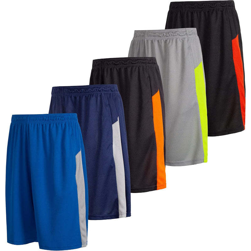 5 Pack Performance Athletic Shorts – Lightweight Wear With Pockets-Waves And Trunks